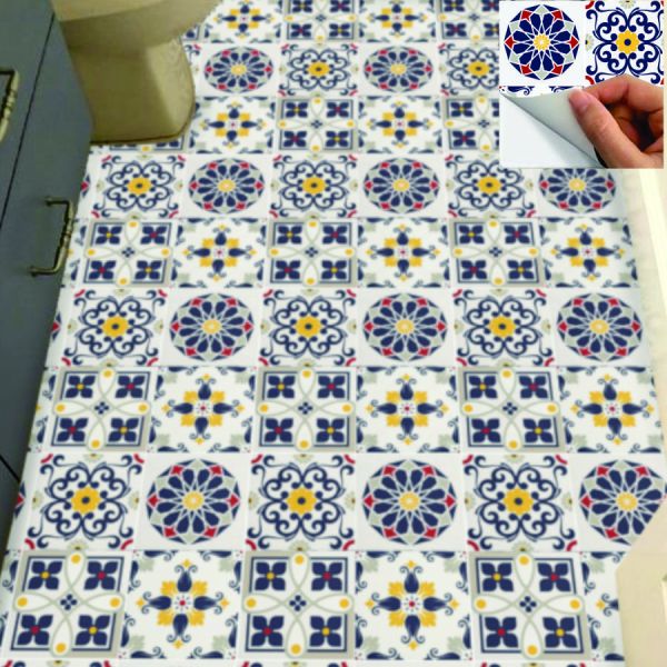 Vinilo decorativo de baldosas para paredes y pisos tipo mosaico (Set x 24  unidades).