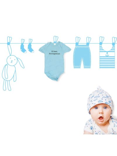 Vinilo Decorativo Infantil Perchero De Ropa de Bebé.