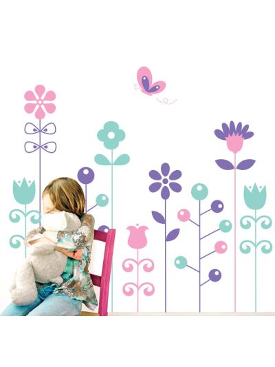 Vinilo decorativo infantil de flores- Mi Mundo maravilloso