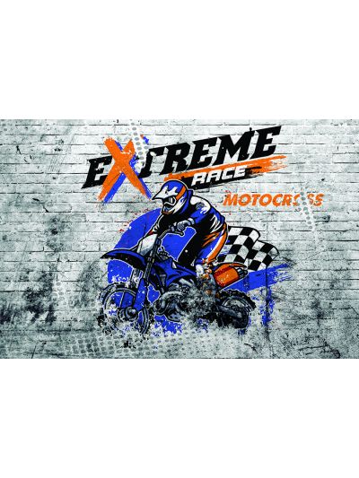 Papel de colgadura Juvenil con pared de ladrillos de deporte extremo de motocross