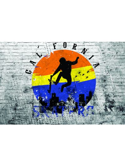 Papel de colgadura Juvenil Con fondo de pared de ladrillo  skaters