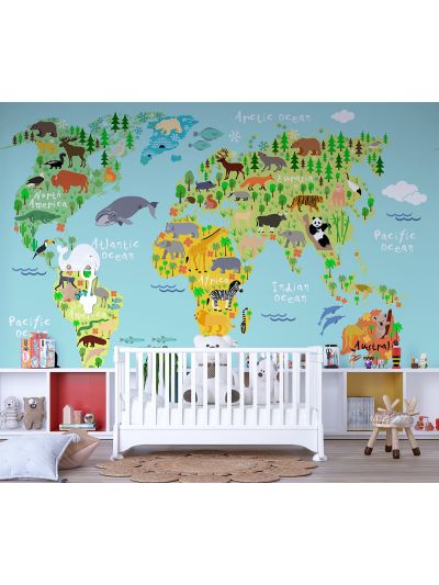 Papel de colgadura adhesivo para Habitaciones de MAPAS INFANTIL -  Territorio.